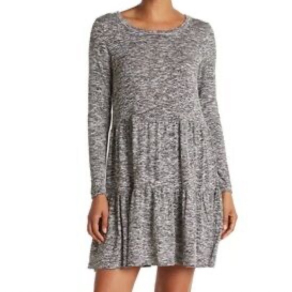 Loft Lou & Grey Heathered Tiered Hem Dress NWT - Picture 1 of 7